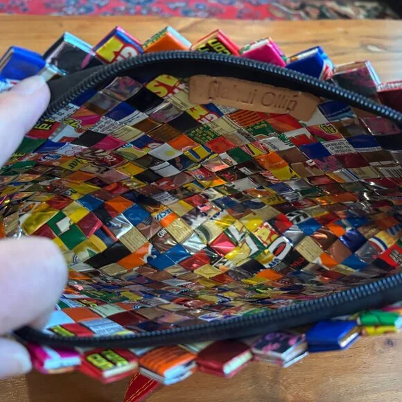 Nahui Ollin Handcrafted Sustainable Recycled Tutti Fruitti Shoulder Bag - Picture 8 of 12